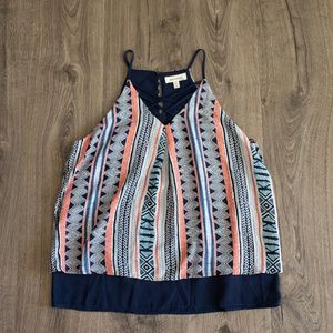 Monteau patriotic tank spaghetti strap navy blue